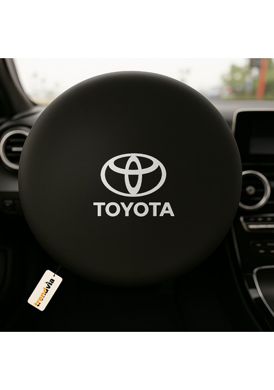 Toyota Araba Penye Kumaş Direksiyon Kılıfı Siyah - Direksiyon Koruyucu Kılıf Siyah