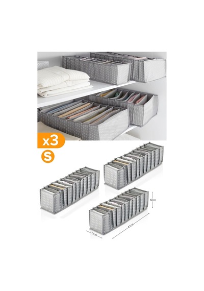 Ayrex 3 Adet - 11 Gözlü Gri Benekli Çekmece Içi Düzenleyici Organizer Small Genel