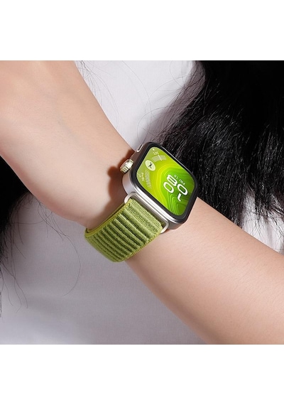 Caseonn Samsung Galaxy Watch 8 44mm Kordon Hasır Kumaş Nylon Kayış Starlight