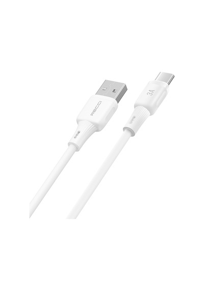 Recci Rs52c Usb-a To Type-c 3a Hızlı Şarj Özellikli Data Ve Şarj Kablosu 1m Beyaz