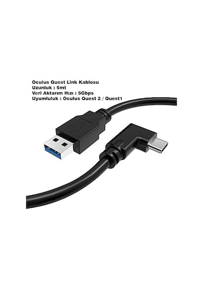 Meta Quest 3 Ve 2 İle Uyumlu 5mt 5gbps Usb 3.2 Hızlı Veri Aktarımı,hızlı Şarj Usb-c Diğer