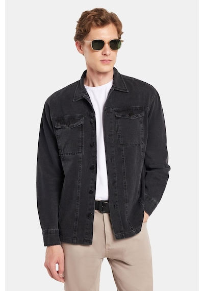 Tudors Erkek Relax Fit Rahat Kesim Denim Çıtçıtlı Uzun Kol Kot Ceket Siyah Gömlek-34847 Siyah Tudors Erkek Relax Fit Rahat Kesim Denim Çıtçıtlı Uzun Kol Kot Ceket Siyah Gömlek-34847 Siyah