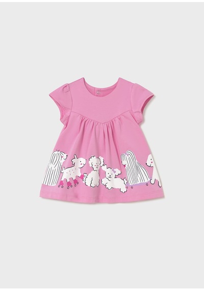 Kız Bebek Baskılı Elbise 1817 Pembe