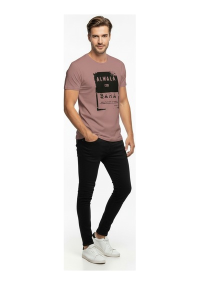 Urban Dynamic Baskılı Erkek Tişört Günlük & Streetwear Stil Çok renkli