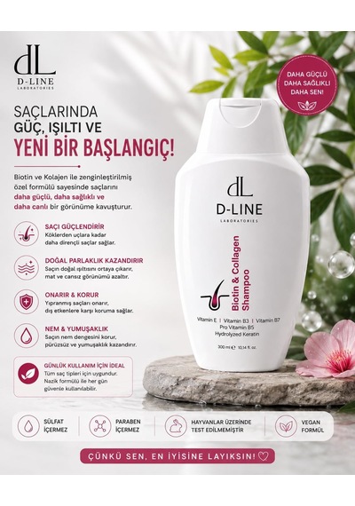 Biotin & Collagen Shampoo, Keratin, Saç Dökülmesine Karşı, Canlı Ve Güçlü Saçlar İçin Şampuan
