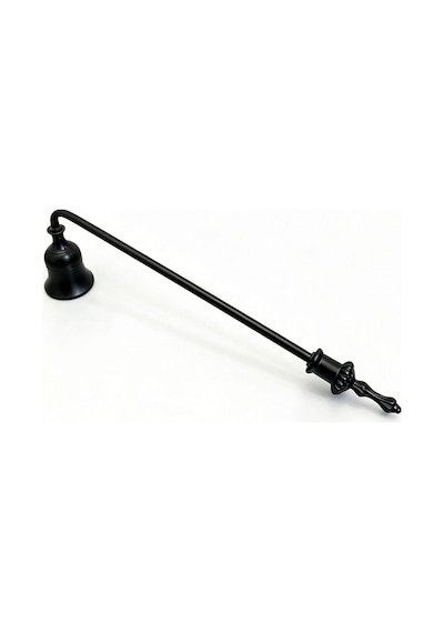 Sabit Başlıklı Metal Mat Siyah 23 Cm Dekoratif Çan Dizayn Saplı Mum Söndürücü Mt280sy