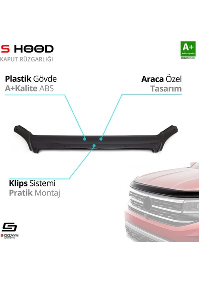 S-dizayn Mercedes Sprinter Abs Plastik Kaput Rüzgarlığı 2006-2014 A+kalite