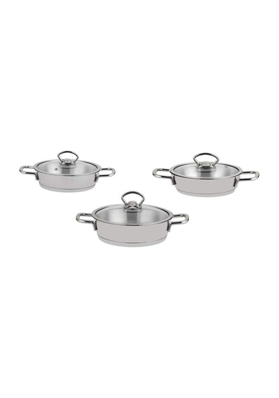 Silver 6 Parça Paslanmaz Çelik Sahan Seti 16-18-20 Cm Diğer