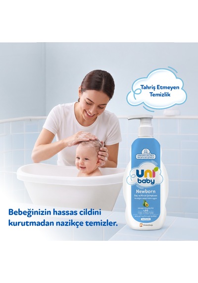 Uni Baby Newborn Yenidoğan Saç ve Vücut Şampuanı 500 Ml 3'lü