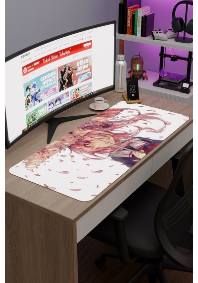 Mirai Nikki Anime V4 - 90x40 Xxl Gaming Kauçuk Kaymaz Taban Mouse Pad Fare Altlığı