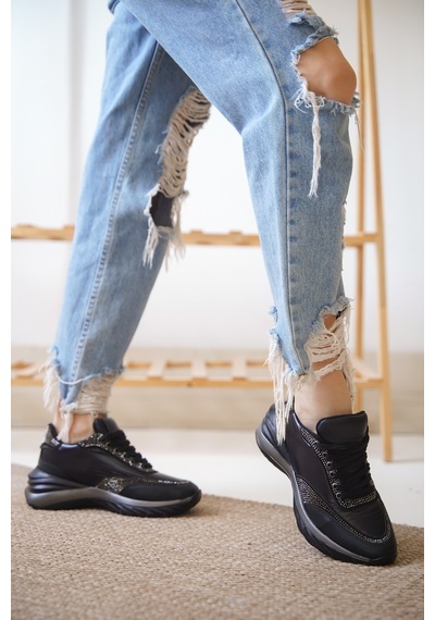 Beatry Taşlı Kaliteli Ortopedik Taban Günlük Sneaker 001