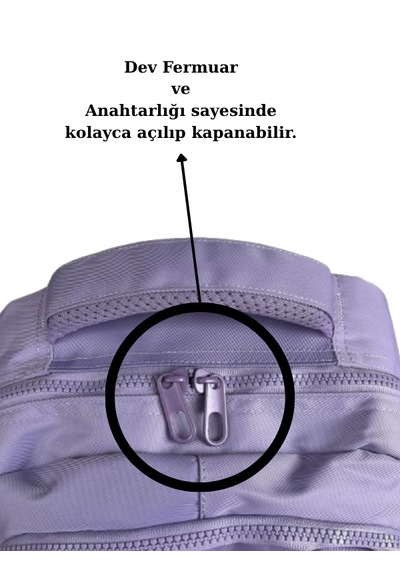 Astral Makeit 3 Lü İlkokul Çanta Seti Cüzdanlı & Ayıcık Anahtarlıklı Şık, Eğlenceli Ve Fonksiyonel Mor