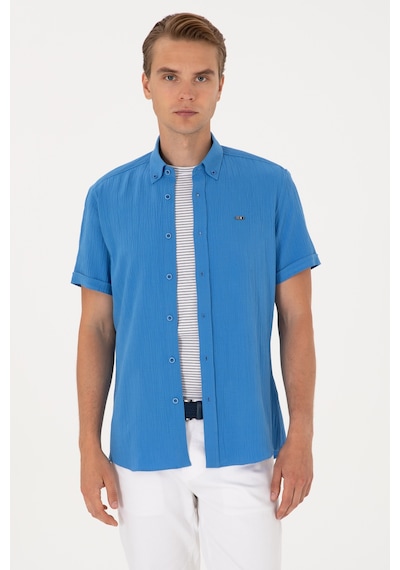 U.s. Polo Assn. Erkek İndigo Gömlek Kısa Kollu 50306328-vr028 İndigo