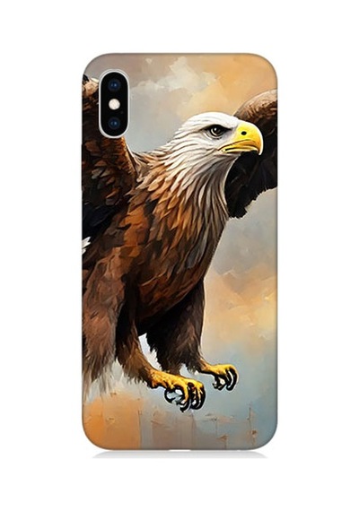 Apple Uyumlu iPhone X Kartal Uçuşu Desenli Silikon Kılıf