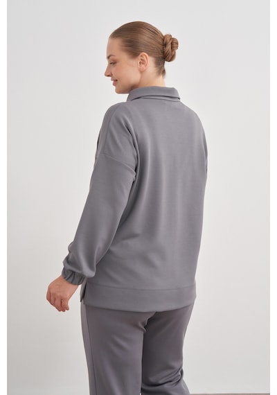 Aker 24aw15781112 Büyük Beden Sweatshırt 24aw15781112 012 Gri Gri