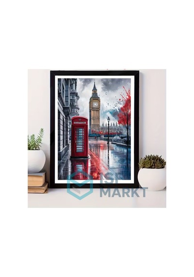 Elmas Boyama Seti -londra Klasik Kırmızı Telefon Kulübesi Dıy 30x40 Cm