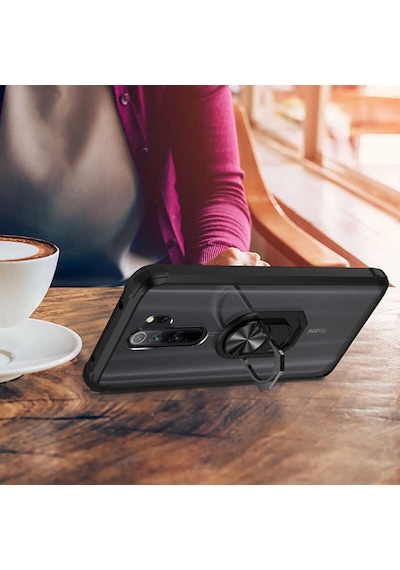 Xiaomi Redmi Note 8 Pro Kilif Standli Yüzüklü Mola Silikon Kapak 392711799