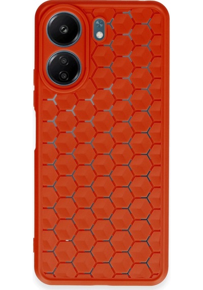 Xiaomi Redmi 13c Uyumlu Kılıf Petek Silikon Kapak - Kırmızı