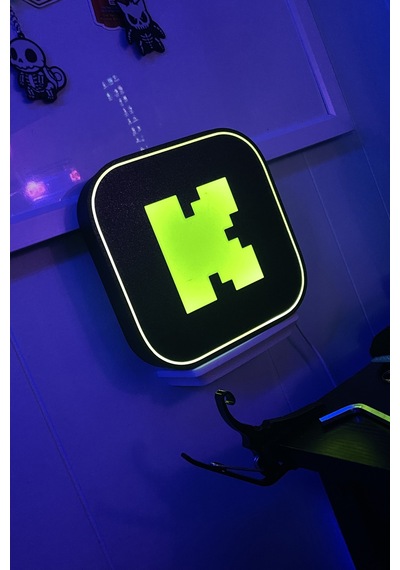 Kick Logo Tasarımlı Gece Lambası Dekoratif Aydınlatma Çok Renkli