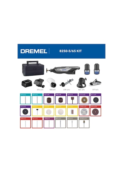 Dremel 8250-5/65 Yeni 2x12v Akülü Kömürsüz Çok Amaç El Motoru F0138250jf