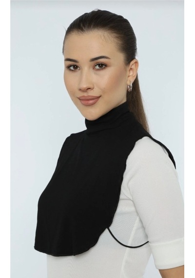 My Vintage Kadın Tesettür Boyunluk Simit Içlik Boyunluk Düz Model Yakalık Siyah