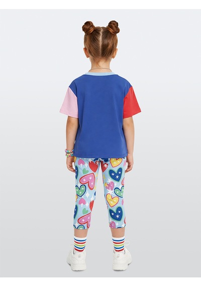 Unicorn Kedi Kız Çocuk İkili Takım Tayt T-shirt İlkbahar Yaz 2-7 Yaş