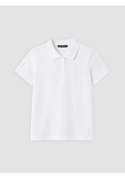 Lcw Comfort Beyaz Polo Yaka Kadın Pike Tişört