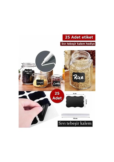 25 Adet Kavanoz Baharat Kalemli Sticker Etiketi Mıt1102 1