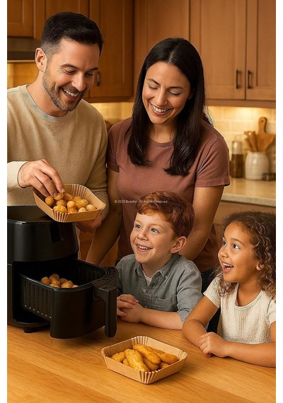Airfryer Pişirme Kağıdı, Fritöz Yağlı Kağıdı, Yanmaz Kağıt 50 Adet Kare Diğer