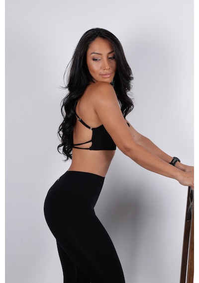 Goat Spirit Pro Seamless Askılı Crop - Jet Siyah Em-31