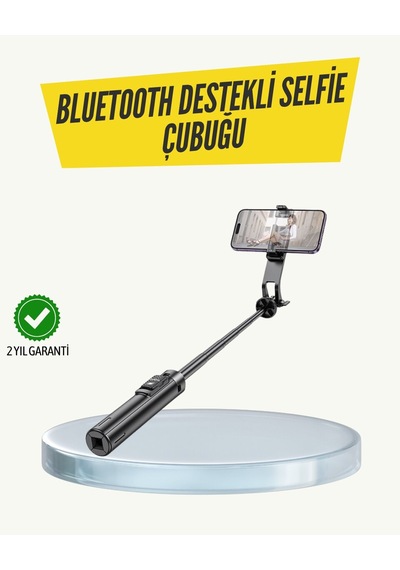 Bluetooth Selfie Çubuğu Işıklı Katlanabilir Uzaktan Kumandalı