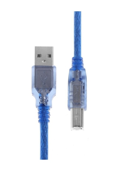 5 Metre Usb Yazıcı Printer Kablosu Mavi Şeffaf Kaliteli