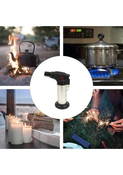 Pürmüz Alev Çakmak 1300 °C-Turbo Torch Doldurulabilir Gaz Çakmak Beyaz