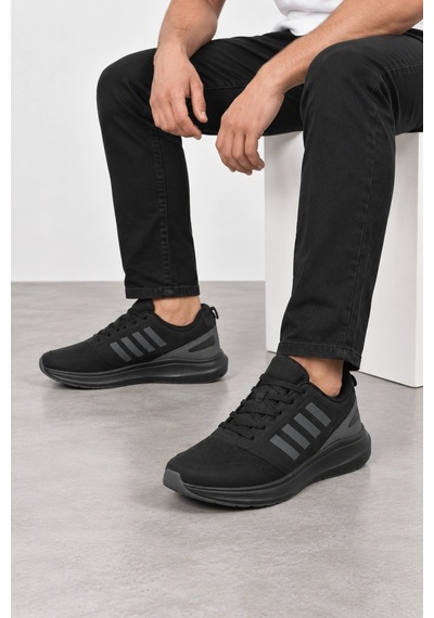 Ht Hotin Aeris Erkek Bağcıklı Günlük Sneaker Spor Ayakkabı Siyah-füme Siyah - Füme