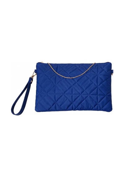 Names Bag Desenli Portföy Clutch Çanta 25x19 Cm - El Çantası Mavi Mavi