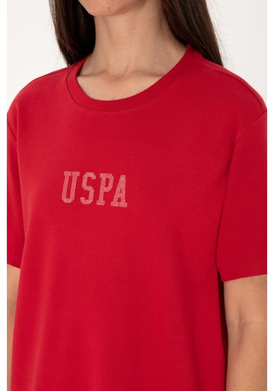 U.S. Polo Assn. Kadın Kırmızı Bisiklet Yaka Mini Boy Örme Elbise 50306431-VR171