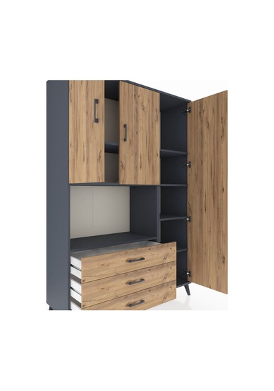 Hyperion Dolap 7 Raflı 3 Çekmeceli 3 Kapaklı 132x44x195 Antrasit-çam/çam Atlas Çam/atlas Çam Hyperion Dolap 7 Raflı 3 Çekmeceli 3 Kapaklı 132x44x195 Antrasit-çam/çam Atlas Çam/atlas Çam