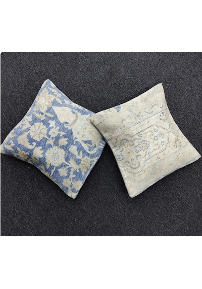 2 Li Set El Dokuması Halıdan Yapılmış İkili Dekoratif Yastık Seti İçi Dolgulu Vintage Etnik Salon Kırlenti Mavi Beyaz 2 Li Set El Dokuması Halıdan Yapılmış İkili Dekoratif Yastık Seti İçi Dolgulu Vintage Etnik Salon Kırlenti Mavi Beyaz