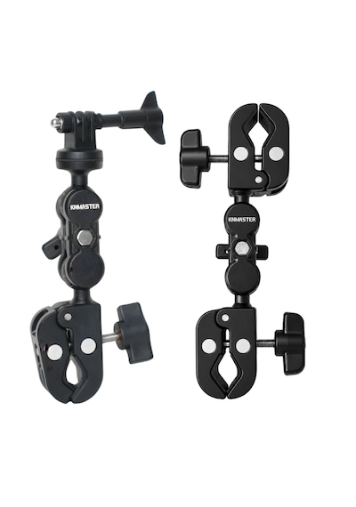 Knmaster Mc-200 360 Ayarlanabilir Motosiklet Çift Yengeç Kelepçeli Double Clamp Aksiyon Kamera Destek Aparatı 17 Cm
