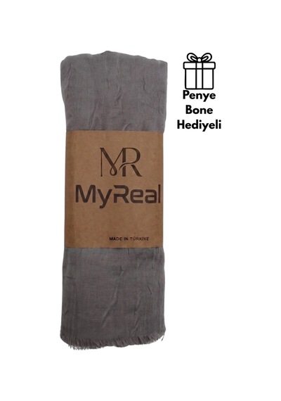 Myreal Bambu Kraş Şal Füme - Ütü Gerektirmeyen Doğal Doku 90x200 Cm