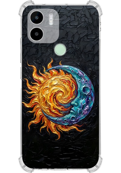 Redmi A2 Plus İle Uyumlu Köşe Korumalı Kılıf Metamorfoz Kozmik Dans Tasarımlı Uv Baskılı Şeffaf