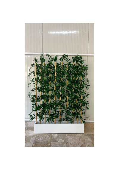 Bambu Seperatör 100 Cm Saksılı Yapay Bambu Premium 130 Cm 26-28 Yaprak 10 Dal Çok Renkli