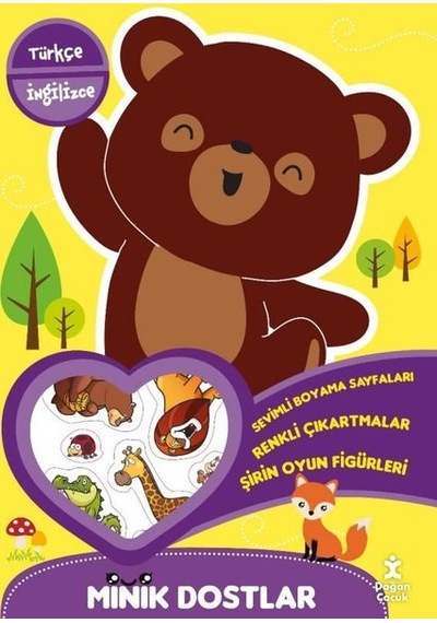 Minik Dostlar Ormanda Yürüyüş Boyama Kitabı - Türkçe İngilizce- Doğan Çocuk