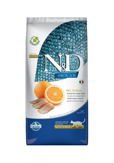 N&d Ocean Ringa Balığı & Portakal Kısırlaştırılmış Yetişkin Kedi Maması 5 Kg