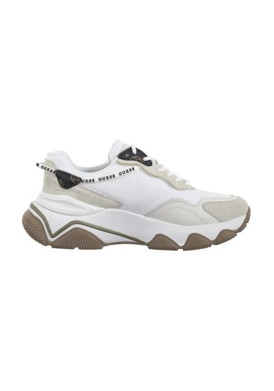 Guess Mıcola-haki Çizgili Kadın Sneaker-fl7mıcfal12-2 Beyaz-haki