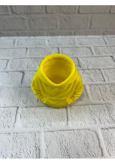 Dekoratif Sarı Hoodie Kalemlik 10x10 Cm