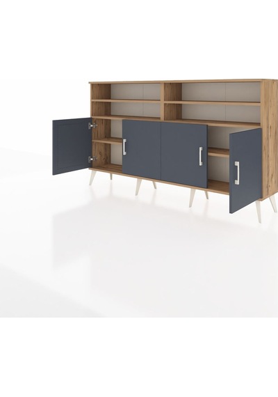 Arges Konsol 6 Raflı 4 Kapaklı 176x30x99 Çam-antrasit Çam-antrasit Arges Konsol 6 Raflı 4 Kapaklı 176x30x99 Çam-antrasit Çam-antrasit