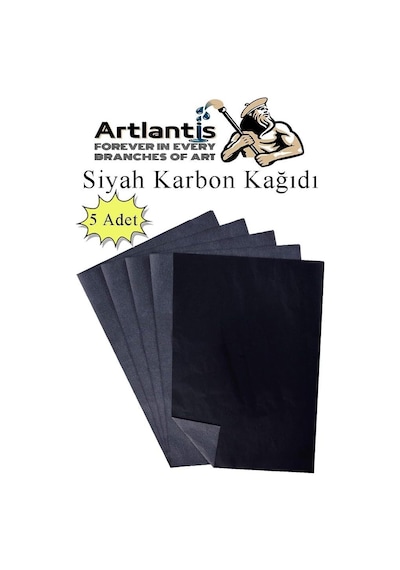 Artlantis Siyah Karbon Kağıdı A4 5 Adet 21x29,7 Cm Kopya Kağıdı Transfer Kağıdı Renkli Karbon Kağıdı