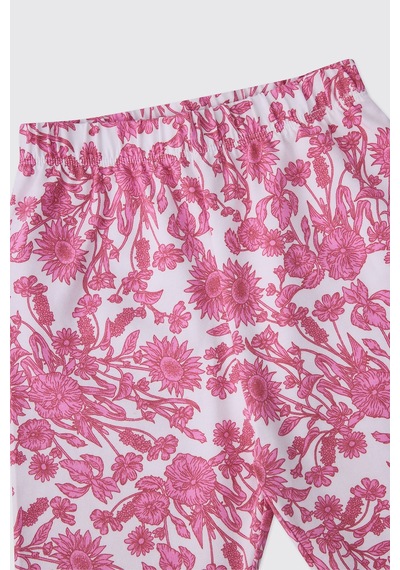 Panço Kız Çocuk Desenli Pembe Tayt