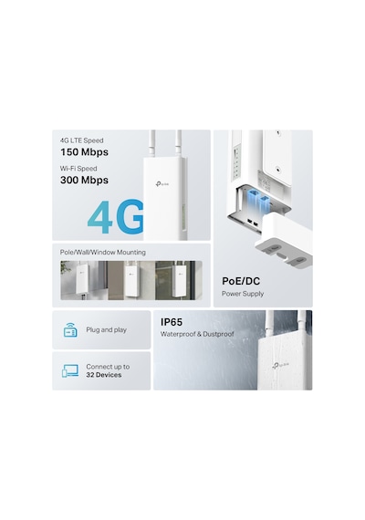 Tp-lınk Tl-mr100-outdoor Wıfı4 N300 4g Lte Harici Router-217095